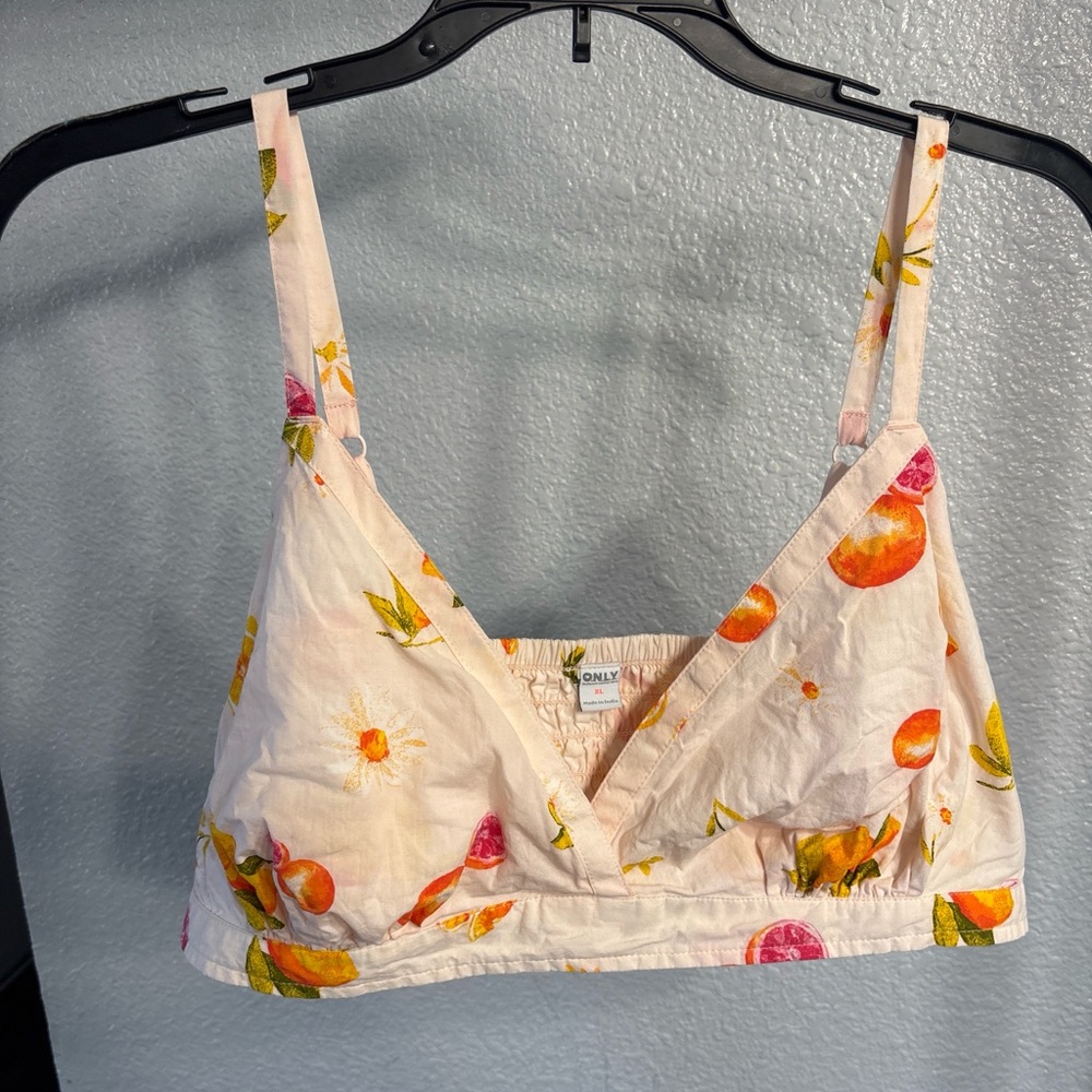 Old Navy Peach and Yellow Floral Blouse